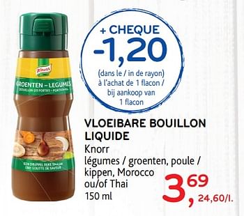 Promotions Vloeibare bouillon liquide - Knorr - Valide de 24/10/2018 à 06/11/2018 chez Alvo