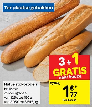 Promoties Halve stokbroden - Huismerk - Carrefour  - Geldig van 17/10/2018 tot 22/10/2018 bij Carrefour