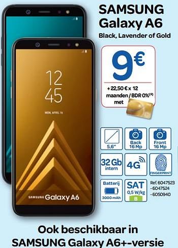 Promotions Samsung galaxy a6 - Samsung - Valide de 17/10/2018 à 22/10/2018 chez Carrefour