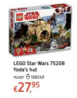 Promoties Lego star wars 75208 yoda`s hut - Lego - Geldig van 18/10/2018 tot 06/12/2018 bij Dreamland
