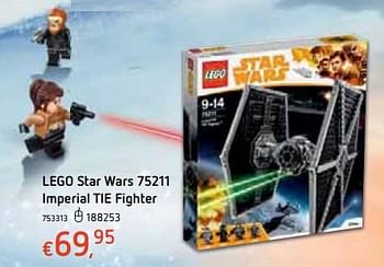 Promoties Lego star wars 75211 imperial tie fighter - Lego - Geldig van 18/10/2018 tot 06/12/2018 bij Dreamland