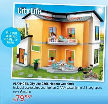 Promoties Playmobil city life 9266 modern woonhuis - Playmobil - Geldig van 18/10/2018 tot 06/12/2018 bij Dreamland