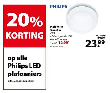 Promoties Philips plafonnier cinnabar - Philips - Geldig van 24/10/2018 tot 30/10/2018 bij Gamma