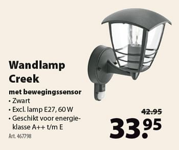 Promoties Philips wandlamp creek - Philips - Geldig van 24/10/2018 tot 30/10/2018 bij Gamma
