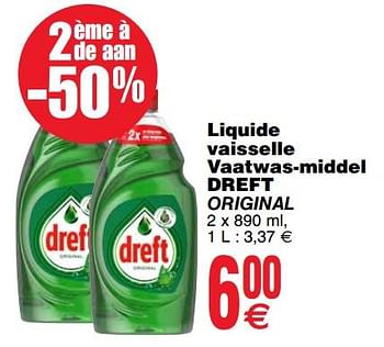 Promotions Liquide vaisselle vaatwas-middel - Dreft - Valide de 16/10/2018 à 22/10/2018 chez Cora
