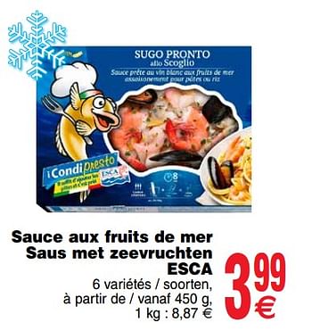 Promoties Sauce aux fruits de mer saus met zeevruchten - Huismerk - Cora - Geldig van 16/10/2018 tot 22/10/2018 bij Cora