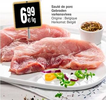 Promoties Sauté de porc gebraden varkensvlees - Huismerk - Cora - Geldig van 16/10/2018 tot 22/10/2018 bij Cora