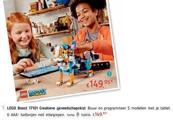 Promoties Lego boost 17101 creatieve gereedschapskist - Lego - Geldig van 18/10/2018 tot 06/12/2018 bij Dreamland