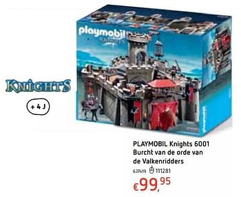 Promoties Playmobil knights 6001 burcht van de orde van de valkenridders - Playmobil - Geldig van 18/10/2018 tot 06/12/2018 bij Dreamland