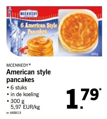 Promoties American style pancakes - Mcennedy - Geldig van 22/10/2018 tot 27/10/2018 bij Lidl