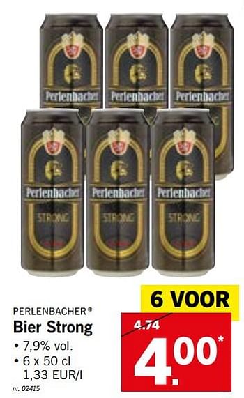 Promoties Bier strong - Perlenbacher - Geldig van 22/10/2018 tot 27/10/2018 bij Lidl