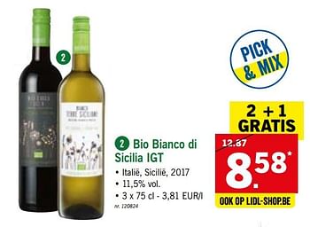Promoties Bio bianco di sicilia igt - Witte wijnen - Geldig van 22/10/2018 tot 27/10/2018 bij Lidl