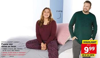 Promoties Pyjama voor dames - Esmara Lingerie - Geldig van 22/10/2018 tot 27/10/2018 bij Lidl