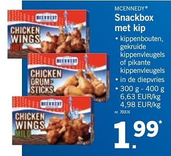 Promoties Snackbox met kip - Mcennedy - Geldig van 22/10/2018 tot 27/10/2018 bij Lidl