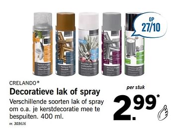 Promoties Decoratieve lak of spray - Crelando - Geldig van 15/10/2018 tot 07/12/2018 bij Lidl
