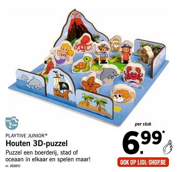 Promoties Houten 3d-puzzel - Playtive Junior - Geldig van 15/10/2018 tot 07/12/2018 bij Lidl