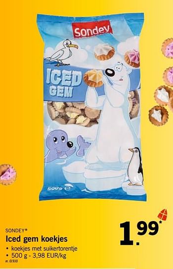 Promoties Iced gem koekjes - Favorina - Geldig van 15/10/2018 tot 07/12/2018 bij Lidl
