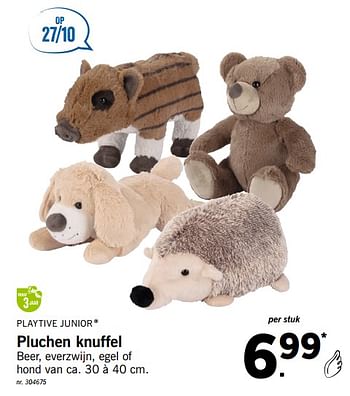 Promoties Pluchen knuffel - Playtive Junior - Geldig van 15/10/2018 tot 07/12/2018 bij Lidl