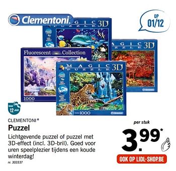 Promoties Puzzel - Clementoni - Geldig van 15/10/2018 tot 07/12/2018 bij Lidl