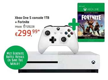 Promoties Xbox one s console 1tb + fortnite - Microsoft - Geldig van 18/10/2018 tot 06/12/2018 bij Dreamland