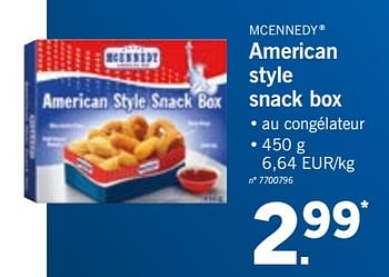 Promotions American style snack box - Mcennedy - Valide de 22/10/2018 à 27/10/2018 chez Lidl