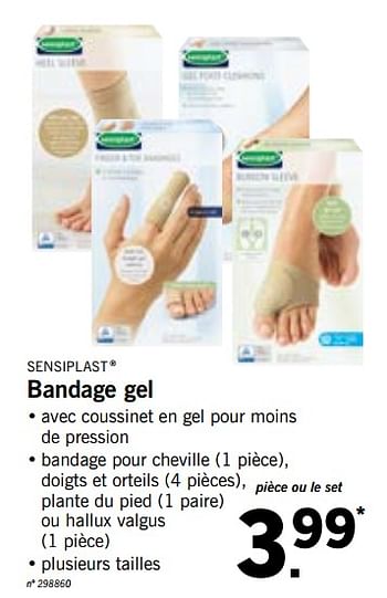 Promoties Bandage gel - Sensiplast - Geldig van 22/10/2018 tot 27/10/2018 bij Lidl