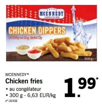 Promotions Chicken fries - Mcennedy - Valide de 22/10/2018 à 27/10/2018 chez Lidl