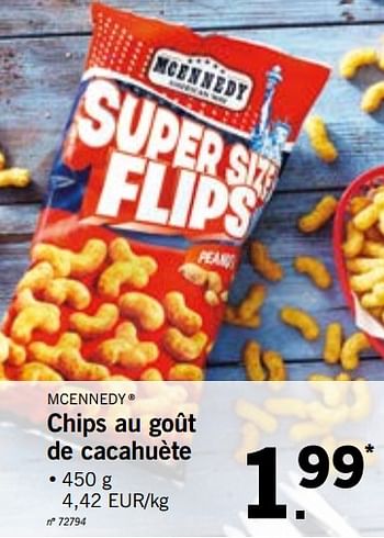 Promoties Chips au goût de cacahuète - Mcennedy - Geldig van 22/10/2018 tot 27/10/2018 bij Lidl