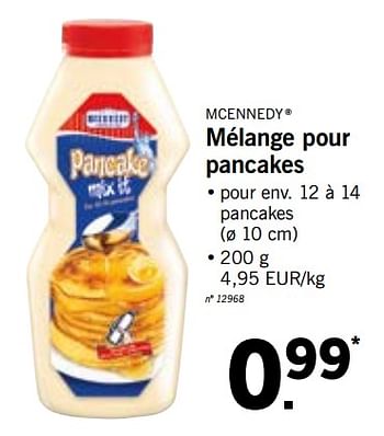 Promotions Mélange pour pancakes - Mcennedy - Valide de 22/10/2018 à 27/10/2018 chez Lidl