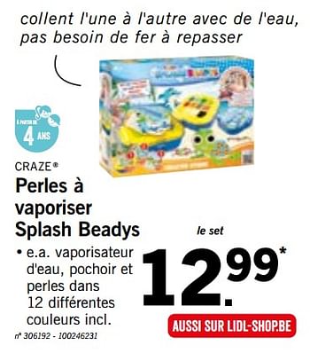 Promoties Perles à vaporiser splash beadys - craze - Geldig van 22/10/2018 tot 27/10/2018 bij Lidl