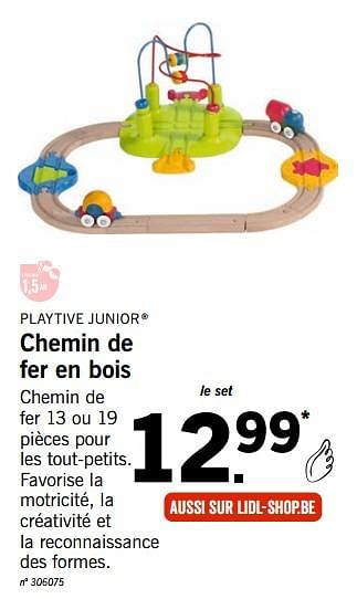 Promoties Chemin de fer en bois - Playtive Junior - Geldig van 15/10/2018 tot 07/12/2018 bij Lidl