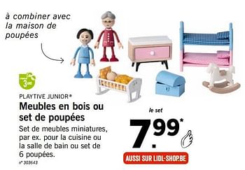 Promotions Meubles en bois ou set de poupées - Playtive Junior - Valide de 15/10/2018 à 07/12/2018 chez Lidl