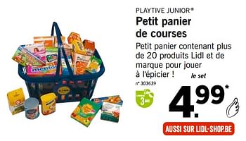 Promotions Petit panier de courses - Playtive Junior - Valide de 15/10/2018 à 07/12/2018 chez Lidl