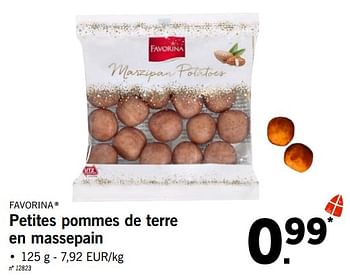 Promotions Petites pommes de terre en massepain - Favorina - Valide de 15/10/2018 à 07/12/2018 chez Lidl