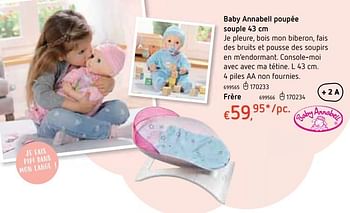 Promotions Baby annabell poupée souple - Baby Annabell - Valide de 18/10/2018 à 06/12/2018 chez Dreamland