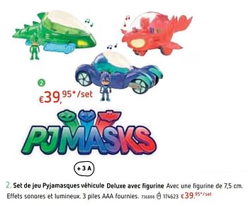 Promoties Set de jeu pyjamasques véhicule deluxe avec figurine - PJ Masks - Geldig van 18/10/2018 tot 06/12/2018 bij Dreamland