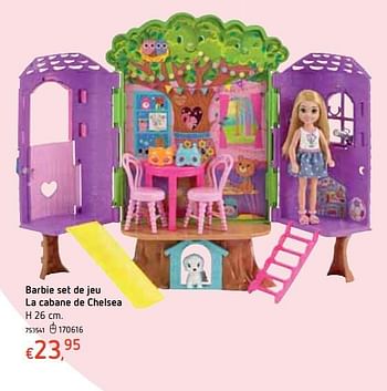 Promotions Barbie set de jeu la cabane de chelsea - Mattel - Valide de 18/10/2018 à 06/12/2018 chez Dreamland