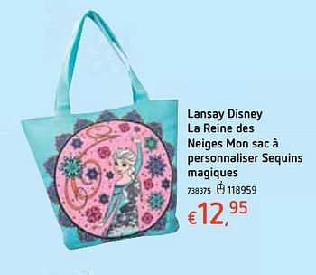 Promotions Lansay disney la reine des neiges mon sac à personnaliser sequins magiques - Disney - Valide de 18/10/2018 à 06/12/2018 chez Dreamland