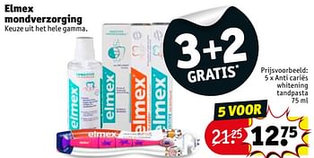Promoties Anti cariës whitening tandpasta - Elmex - Geldig van 16/10/2018 tot 21/10/2018 bij Kruidvat