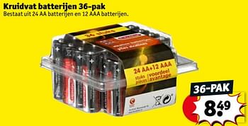 Promoties Kruidvat batterijen - Huismerk - Kruidvat - Geldig van 16/10/2018 tot 21/10/2018 bij Kruidvat
