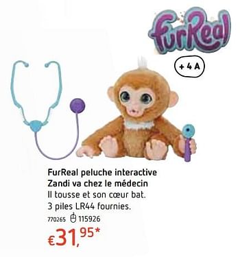Promoties Furreal peluche interactive zandi va chez le médecin - FurReal - Geldig van 18/10/2018 tot 06/12/2018 bij Dreamland