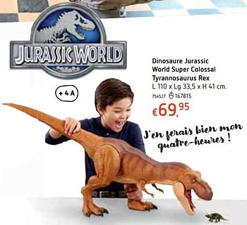 Promotions Dinosaure jurassic world super colossal tyrannosaurus rex - Mattel - Valide de 18/10/2018 à 06/12/2018 chez Dreamland