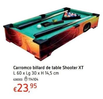 Promotions Carromco billard de table shooter xt - Carromco - Valide de 18/10/2018 à 06/12/2018 chez Dreamland