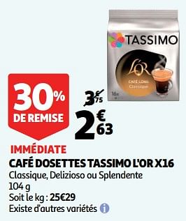 Promoties Café dosettes tassimo l`or - Douwe Egberts - Geldig van 17/10/2018 tot 23/10/2018 bij Auchan