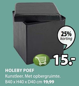 Promoties Holeby poef - Huismerk - Jysk - Geldig van 15/10/2018 tot 28/10/2018 bij Jysk