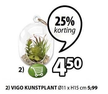 Promoties Vigo kunstplant - Huismerk - Jysk - Geldig van 15/10/2018 tot 28/10/2018 bij Jysk