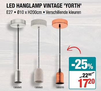 Promoties Led hanglamp vintage `yorth` - Eglo - Geldig van 18/10/2018 tot 11/11/2018 bij HandyHome