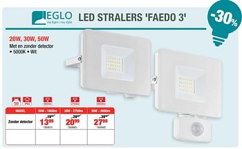 Promotions Eglo led straler faedo 3 zonder sensor - Eglo - Valide de 18/10/2018 à 11/11/2018 chez HandyHome