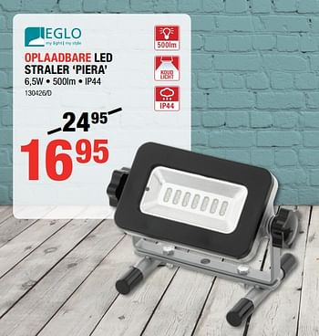 Promoties Eglo oplaadbare led straler piera - Eglo - Geldig van 18/10/2018 tot 11/11/2018 bij HandyHome