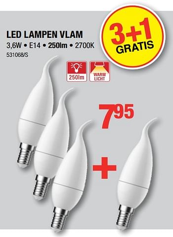 Promoties Led lampen vlam 3+1 gratis - Huismerk - HandyHome - Geldig van 18/10/2018 tot 11/11/2018 bij HandyHome